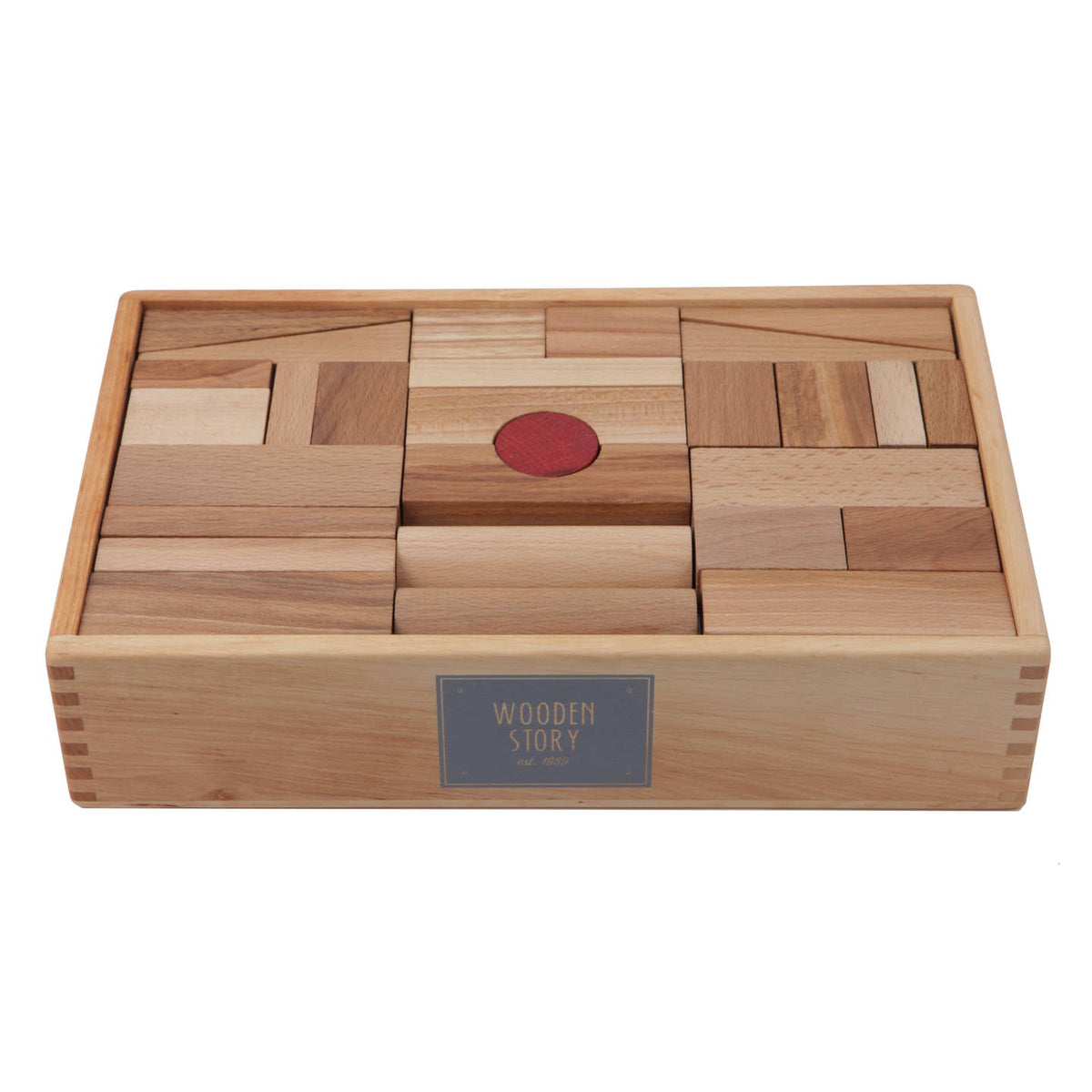 Wooden Story Natural Blocks in Tray Xl - 63 Pcs